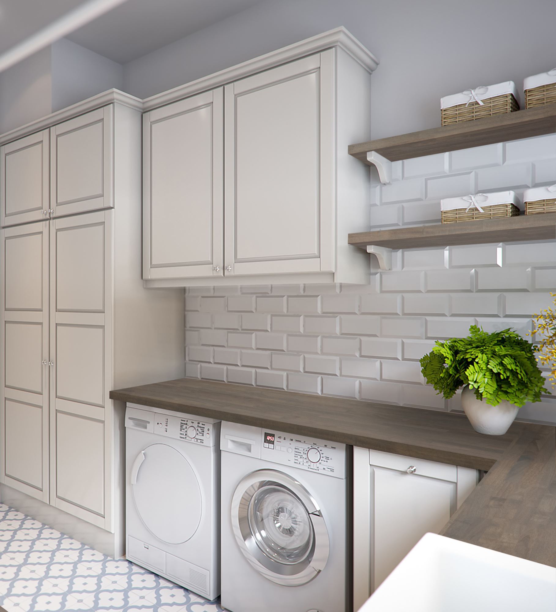 CenterPointe Laundry Room, Acacia Grey Stain