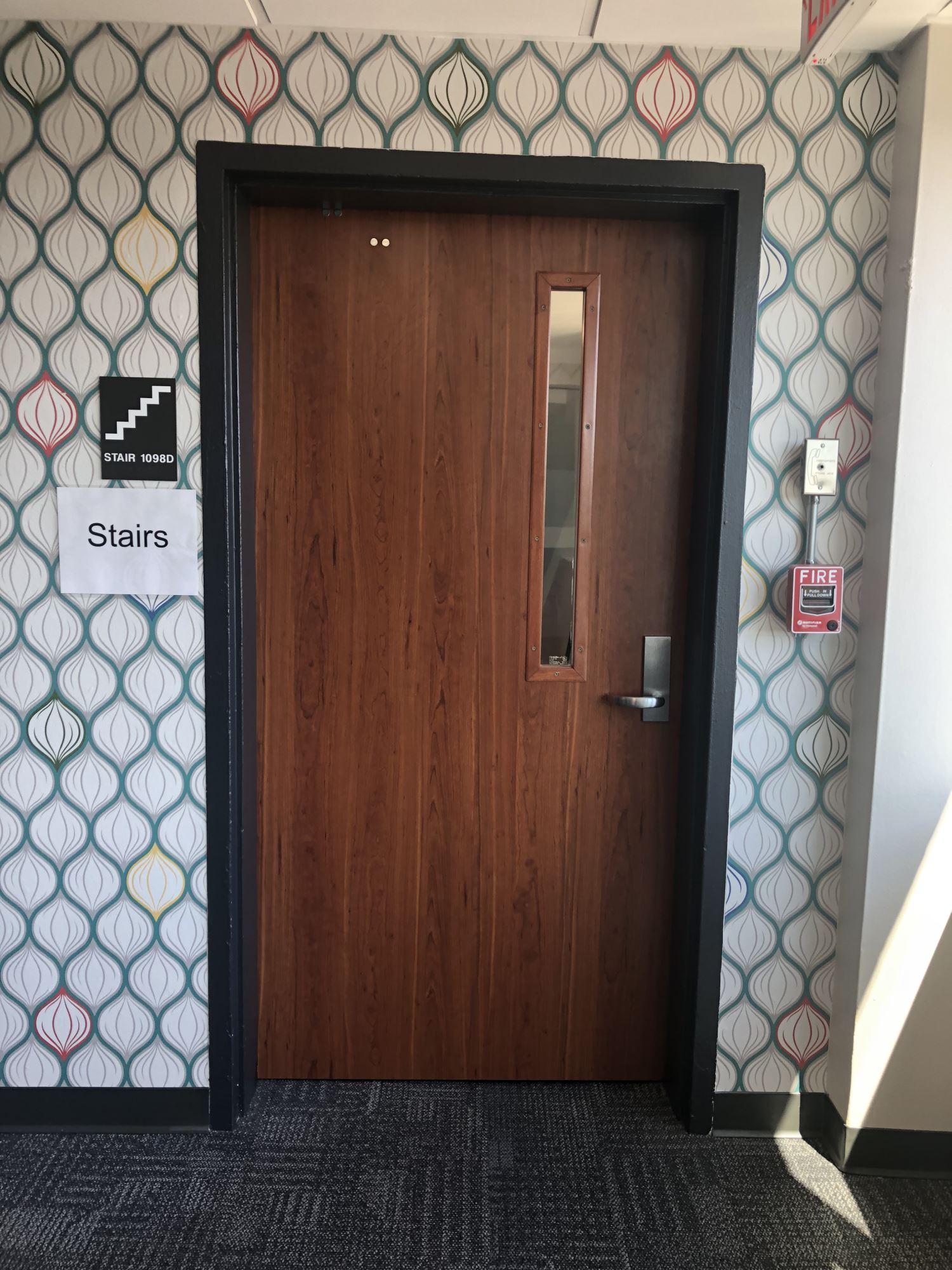 VT's flush door clad in Formica's Glamour Cherry laminate.